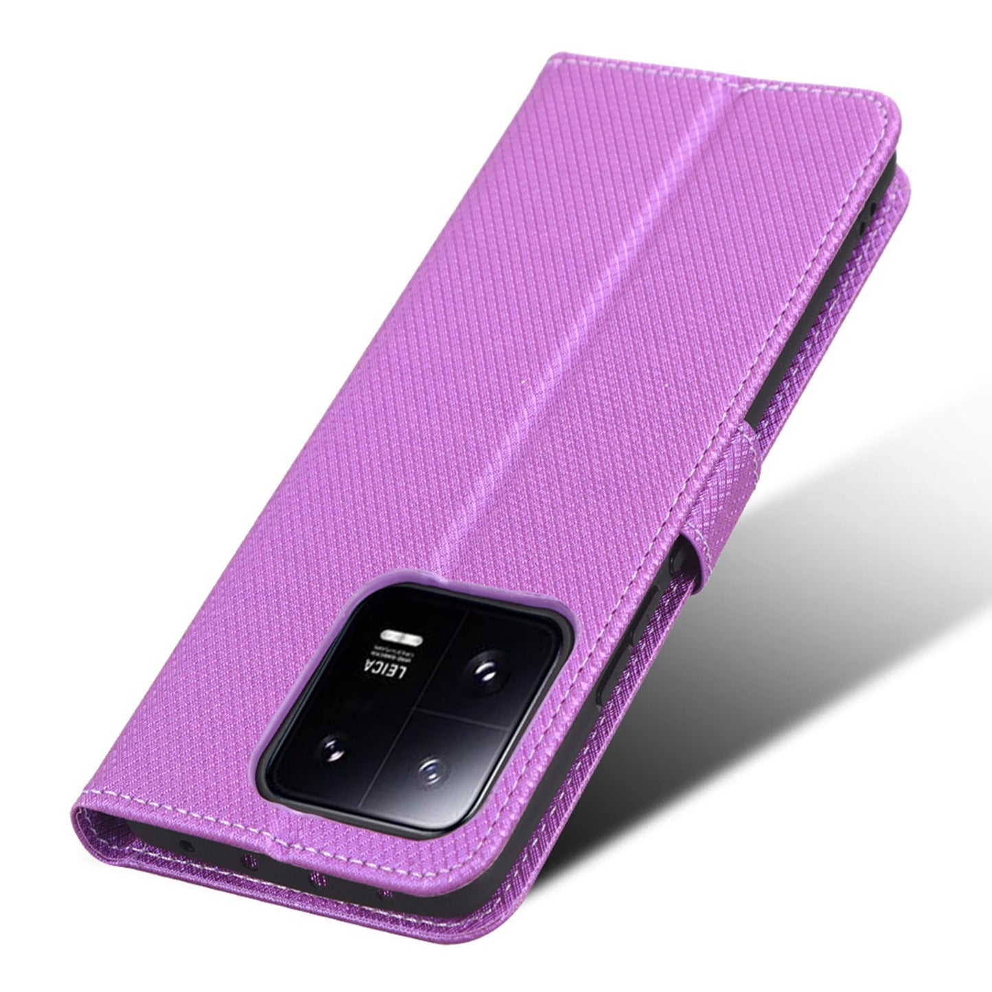Diamond Texture Phone Cover For Xiaomi 13 Pro 5G, Magnetic Clasp Foldable Stand Flip Leather Wallet Case
