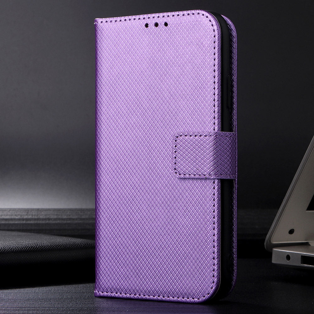 Diamond Texture Phone Cover For Xiaomi 13 Pro 5G, Magnetic Clasp Foldable Stand Flip Leather Wallet Case