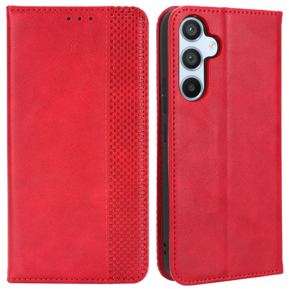 Retro Texture Phone Cover For Samsung Galaxy A54 5G, Magnetic Auto Closing Imprinted Pattern PU Leather Flip Wallet Stand Phone Case