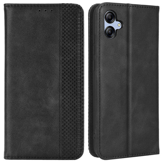 Retro Texture Protective Phone Cover For Samsung Galaxy A04e 4G / F04 4G / M04 4G, Magnetic Auto Closing Imprinted Pattern PU Leather Flip Wallet Stand Anti-drop Phone Case