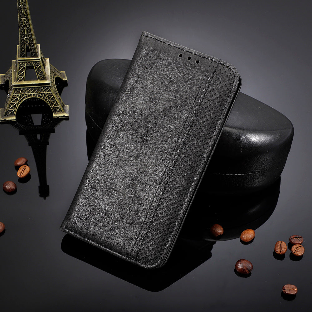 Retro Texture Protective Phone Cover For Samsung Galaxy A04e 4G / F04 4G / M04 4G, Magnetic Auto Closing Imprinted Pattern PU Leather Flip Wallet Stand Anti-drop Phone Case