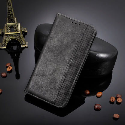Retro Texture Protective Phone Cover For Samsung Galaxy A04e 4G / F04 4G / M04 4G, Magnetic Auto Closing Imprinted Pattern PU Leather Flip Wallet Stand Anti-drop Phone Case