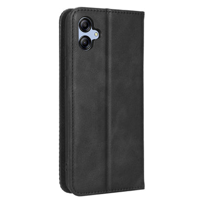 Retro Texture Protective Phone Cover For Samsung Galaxy A04e 4G / F04 4G / M04 4G, Magnetic Auto Closing Imprinted Pattern PU Leather Flip Wallet Stand Anti-drop Phone Case