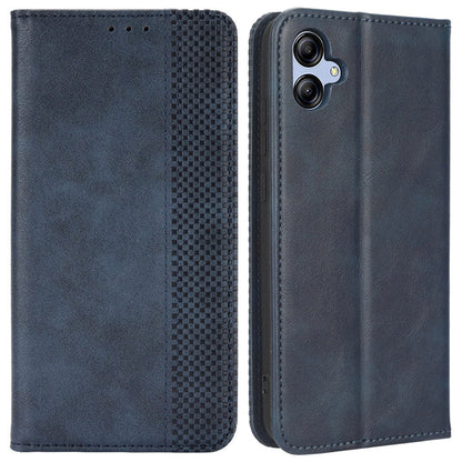 Retro Texture Protective Phone Cover For Samsung Galaxy A04e 4G / F04 4G / M04 4G, Magnetic Auto Closing Imprinted Pattern PU Leather Flip Wallet Stand Anti-drop Phone Case