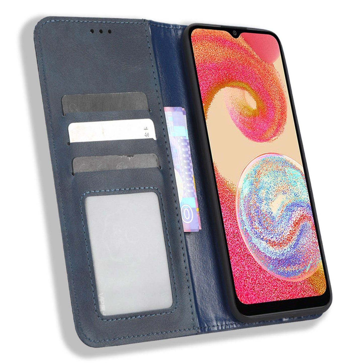 Retro Texture Protective Phone Cover For Samsung Galaxy A04e 4G / F04 4G / M04 4G, Magnetic Auto Closing Imprinted Pattern PU Leather Flip Wallet Stand Anti-drop Phone Case