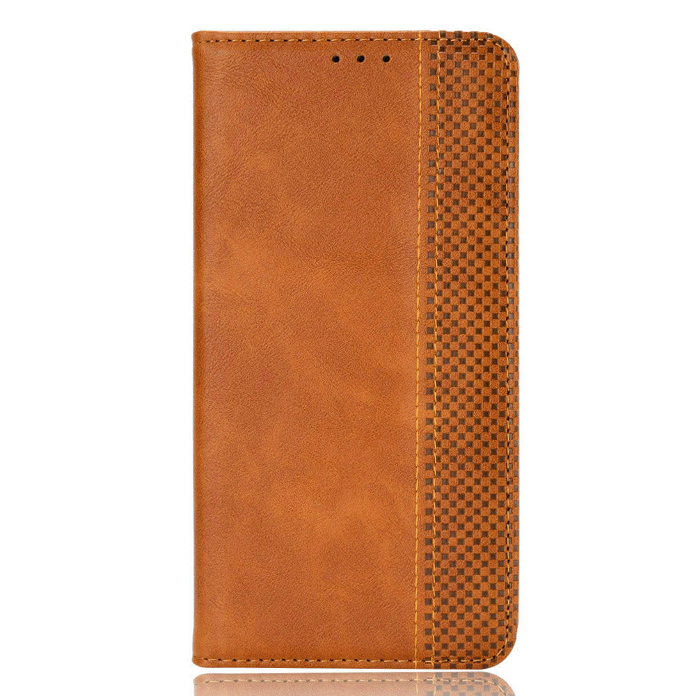 Retro Texture Protective Phone Cover For Samsung Galaxy A04e 4G / F04 4G / M04 4G, Magnetic Auto Closing Imprinted Pattern PU Leather Flip Wallet Stand Anti-drop Phone Case