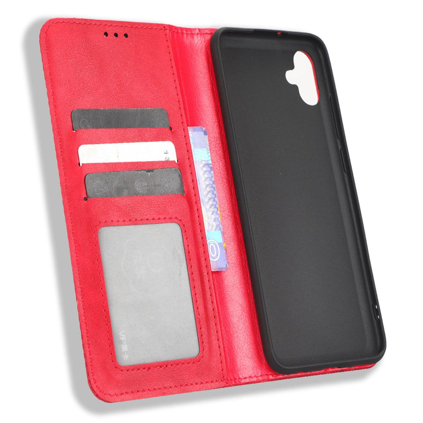 Retro Texture Protective Phone Cover For Samsung Galaxy A04e 4G / F04 4G / M04 4G, Magnetic Auto Closing Imprinted Pattern PU Leather Flip Wallet Stand Anti-drop Phone Case