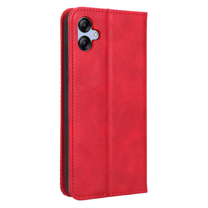 Retro Texture Protective Phone Cover For Samsung Galaxy A04e 4G / F04 4G / M04 4G, Magnetic Auto Closing Imprinted Pattern PU Leather Flip Wallet Stand Anti-drop Phone Case