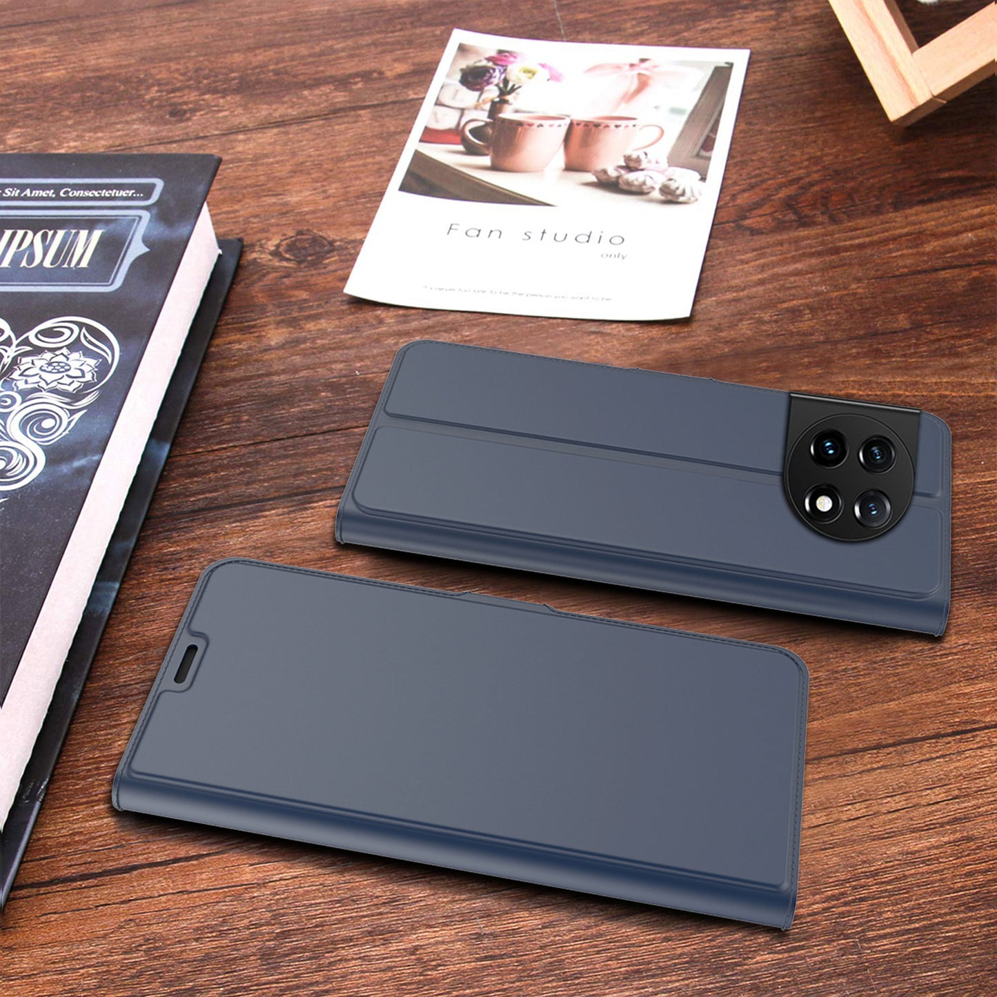 For OnePlus 11 5G Flip Folio Phone Cover Stand Card Holder PU Leather + Inner TPU Protective Magnetic Phone Case