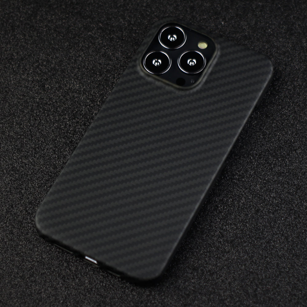 For iPhone 13 Pro 6.1 inch Bump Proof Carbon Fiber Texture Aramid Fiber Back Case Protective Cover