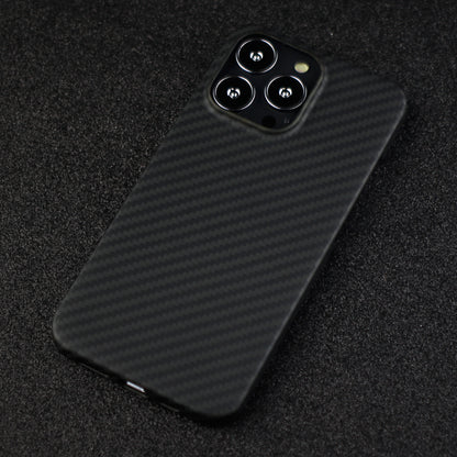 For iPhone 13 Pro 6.1 inch Bump Proof Carbon Fiber Texture Aramid Fiber Back Case Protective Cover