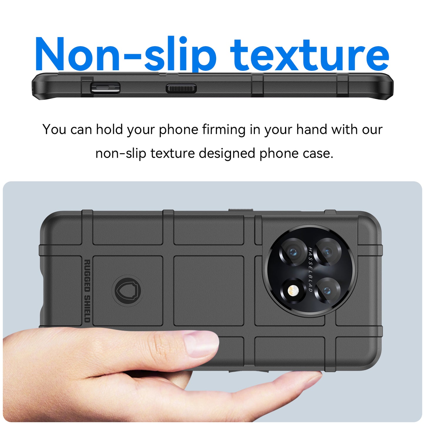 Soft TPU Case for OnePlus 11 5G, Rugged Square Grid Texture Drop-proof Phone Cover