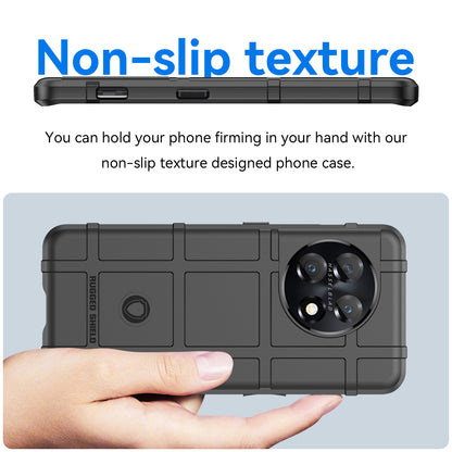 Soft TPU Case for OnePlus 11 5G, Rugged Square Grid Texture Drop-proof Phone Cover