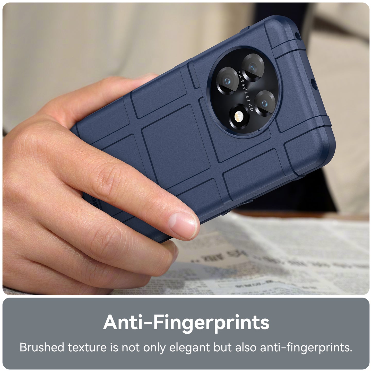 Soft TPU Case for OnePlus 11 5G, Rugged Square Grid Texture Drop-proof Phone Cover