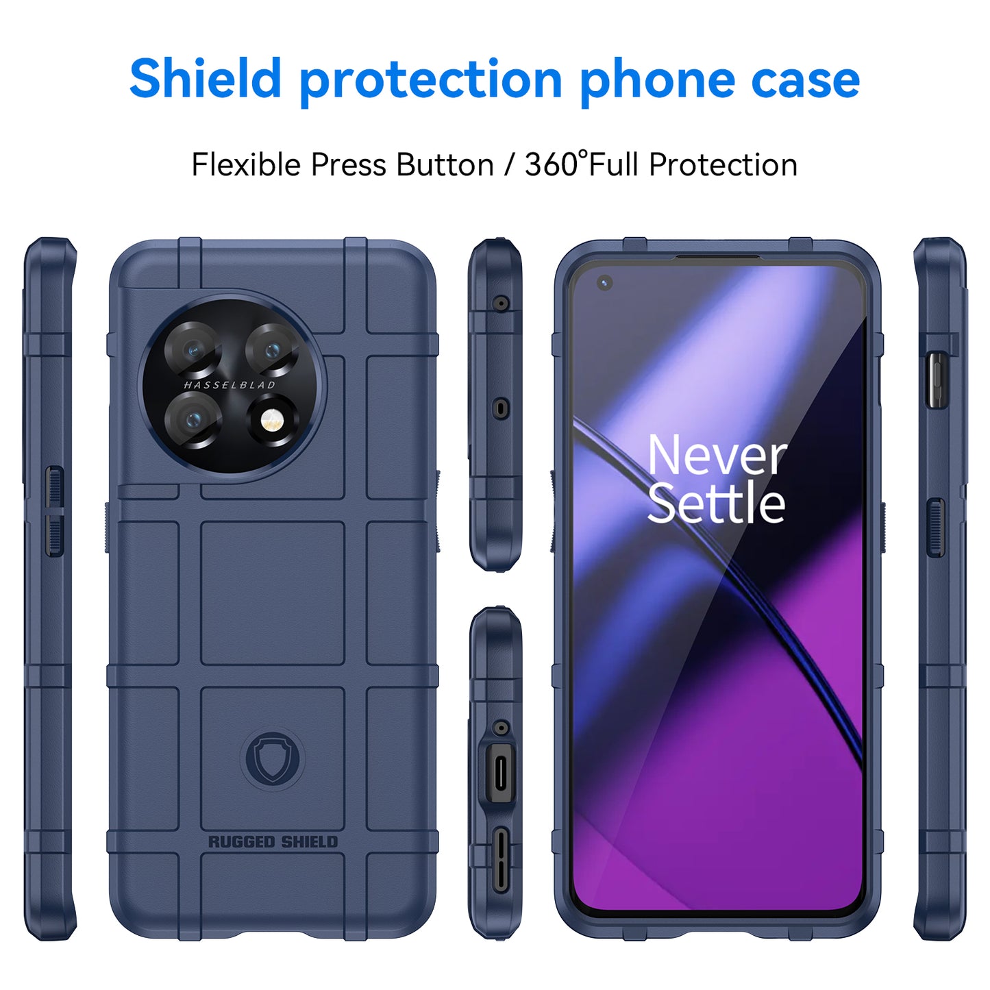 Soft TPU Case for OnePlus 11 5G, Rugged Square Grid Texture Drop-proof Phone Cover