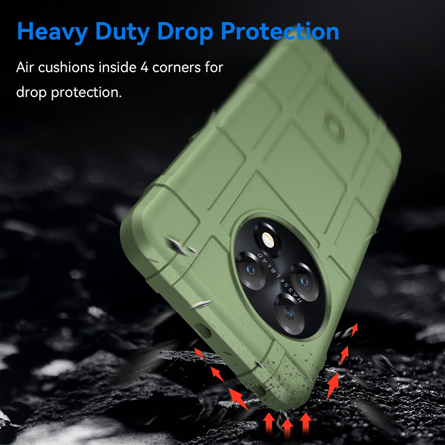 Soft TPU Case for OnePlus 11 5G, Rugged Square Grid Texture Drop-proof Phone Cover