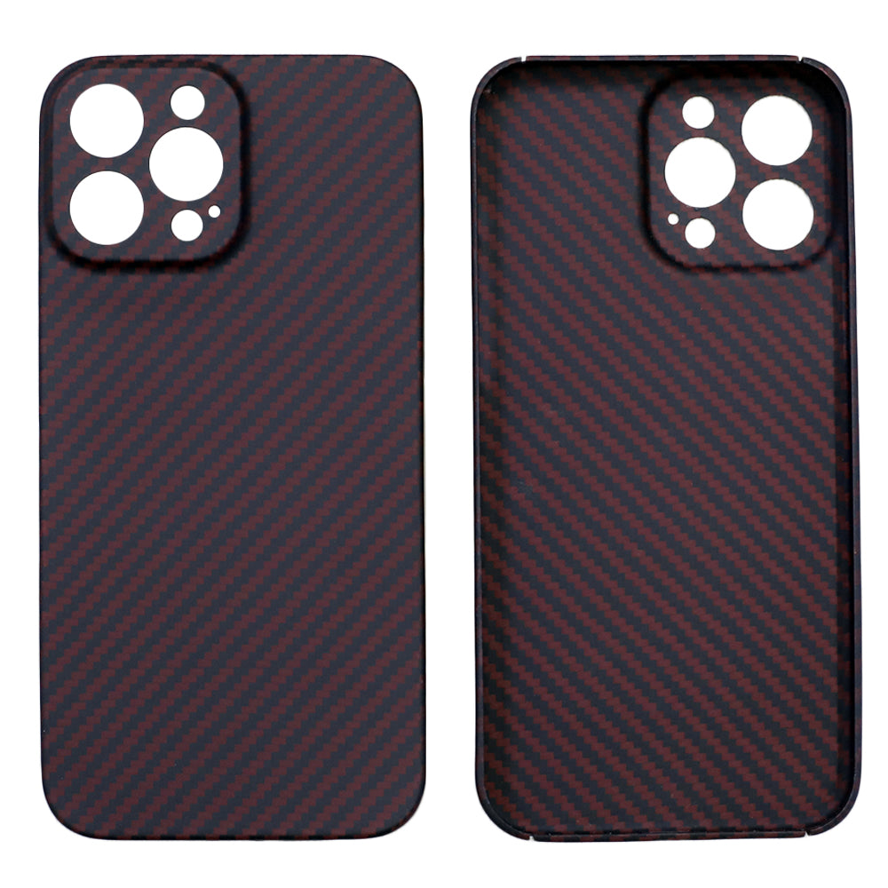 For iPhone 13 Pro 6.1 inch Precise Cutout Anti-fingerprint Carbon Fiber Texture Aramid Fiber Back Case Protective Cover