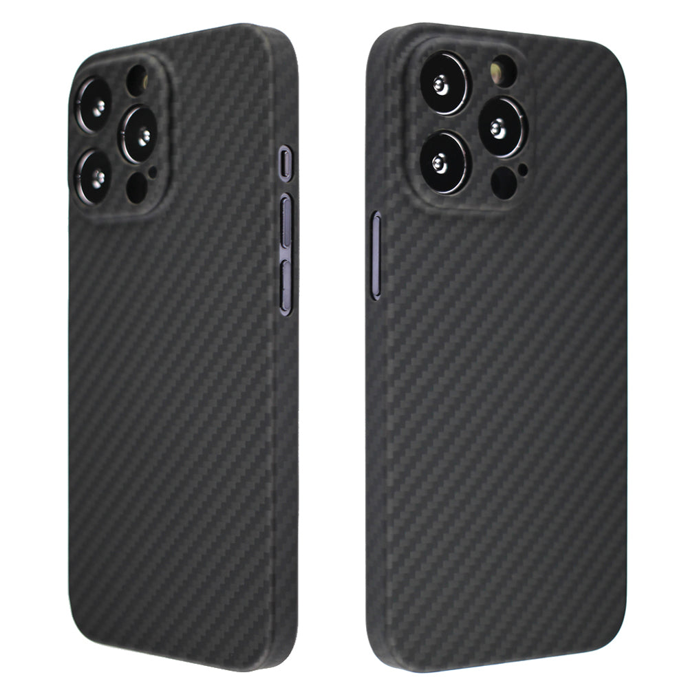 For iPhone 13 Pro 6.1 inch Precise Cutout Anti-fingerprint Carbon Fiber Texture Aramid Fiber Back Case Protective Cover