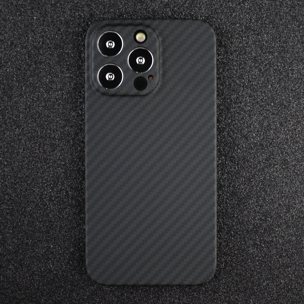 For iPhone 13 Pro 6.1 inch Precise Cutout Anti-fingerprint Carbon Fiber Texture Aramid Fiber Back Case Protective Cover