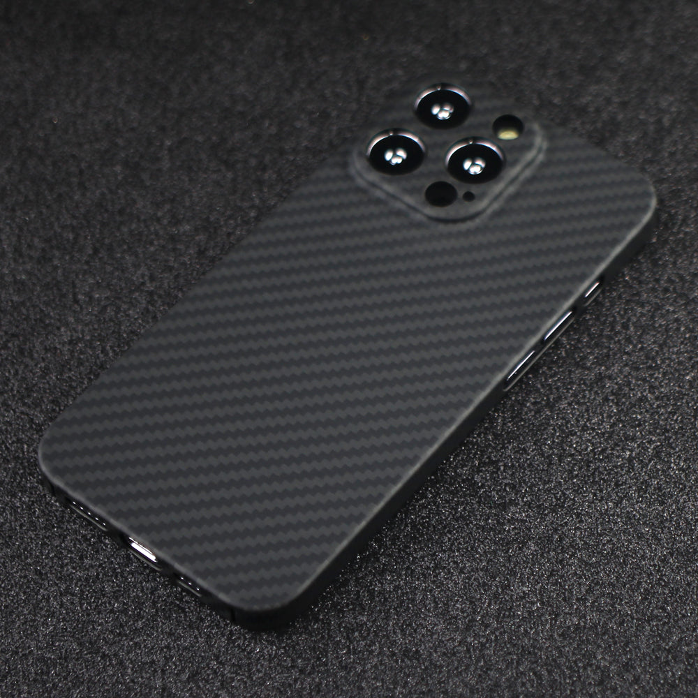 For iPhone 13 Pro 6.1 inch Precise Cutout Anti-fingerprint Carbon Fiber Texture Aramid Fiber Back Case Protective Cover