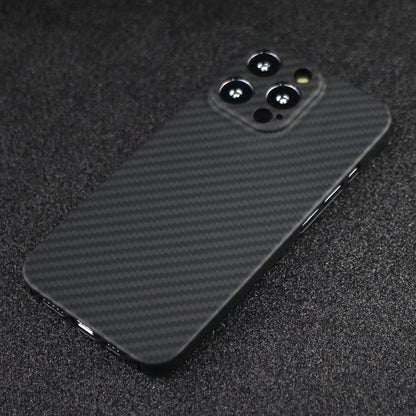 For iPhone 13 Pro 6.1 inch Precise Cutout Anti-fingerprint Carbon Fiber Texture Aramid Fiber Back Case Protective Cover