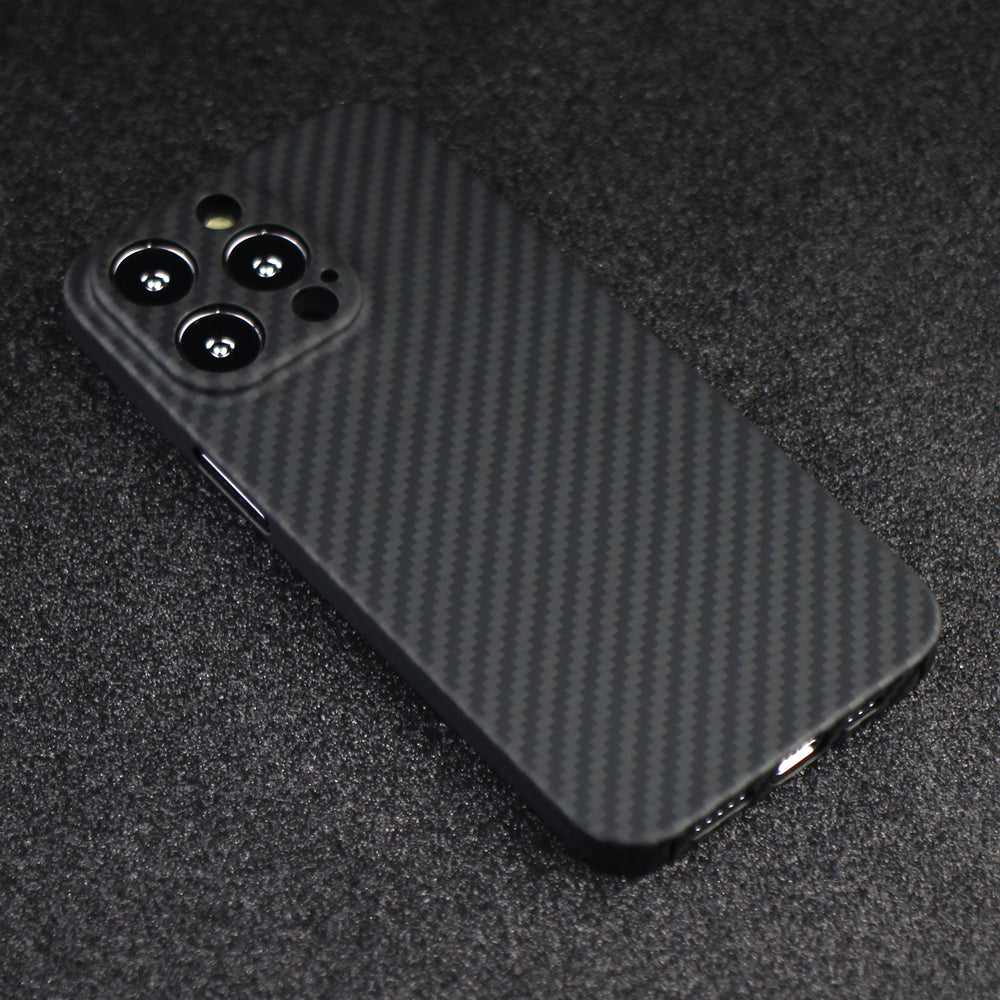 For iPhone 13 Pro 6.1 inch Precise Cutout Anti-fingerprint Carbon Fiber Texture Aramid Fiber Back Case Protective Cover