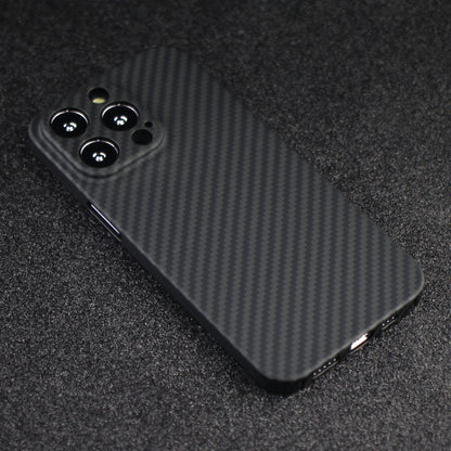 For iPhone 13 Pro 6.1 inch Precise Cutout Anti-fingerprint Carbon Fiber Texture Aramid Fiber Back Case Protective Cover