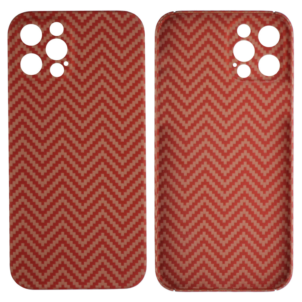Back Shell for iPhone 13 Pro 6.1 inch Precise Cutout Carbon Fiber / Wavy Texture Aramid Fiber Case Protective Cover