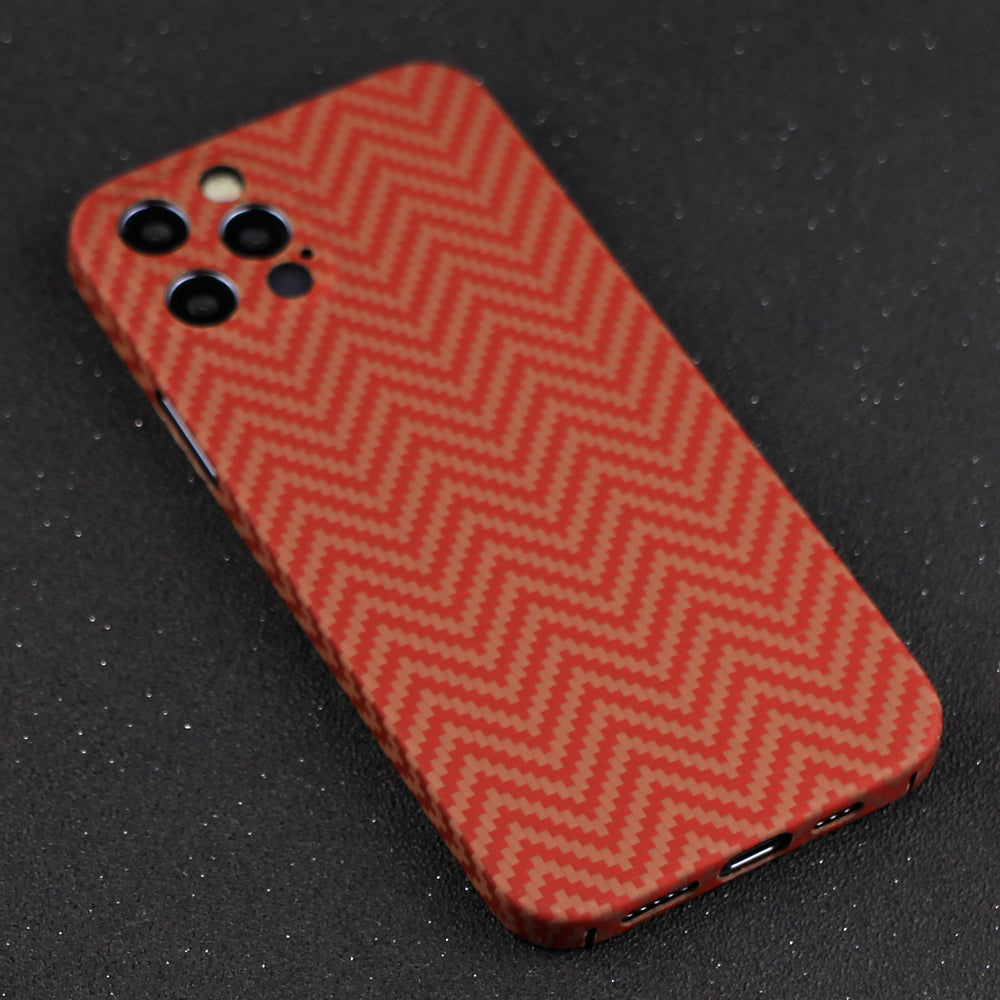 Back Shell for iPhone 13 Pro 6.1 inch Precise Cutout Carbon Fiber / Wavy Texture Aramid Fiber Case Protective Cover