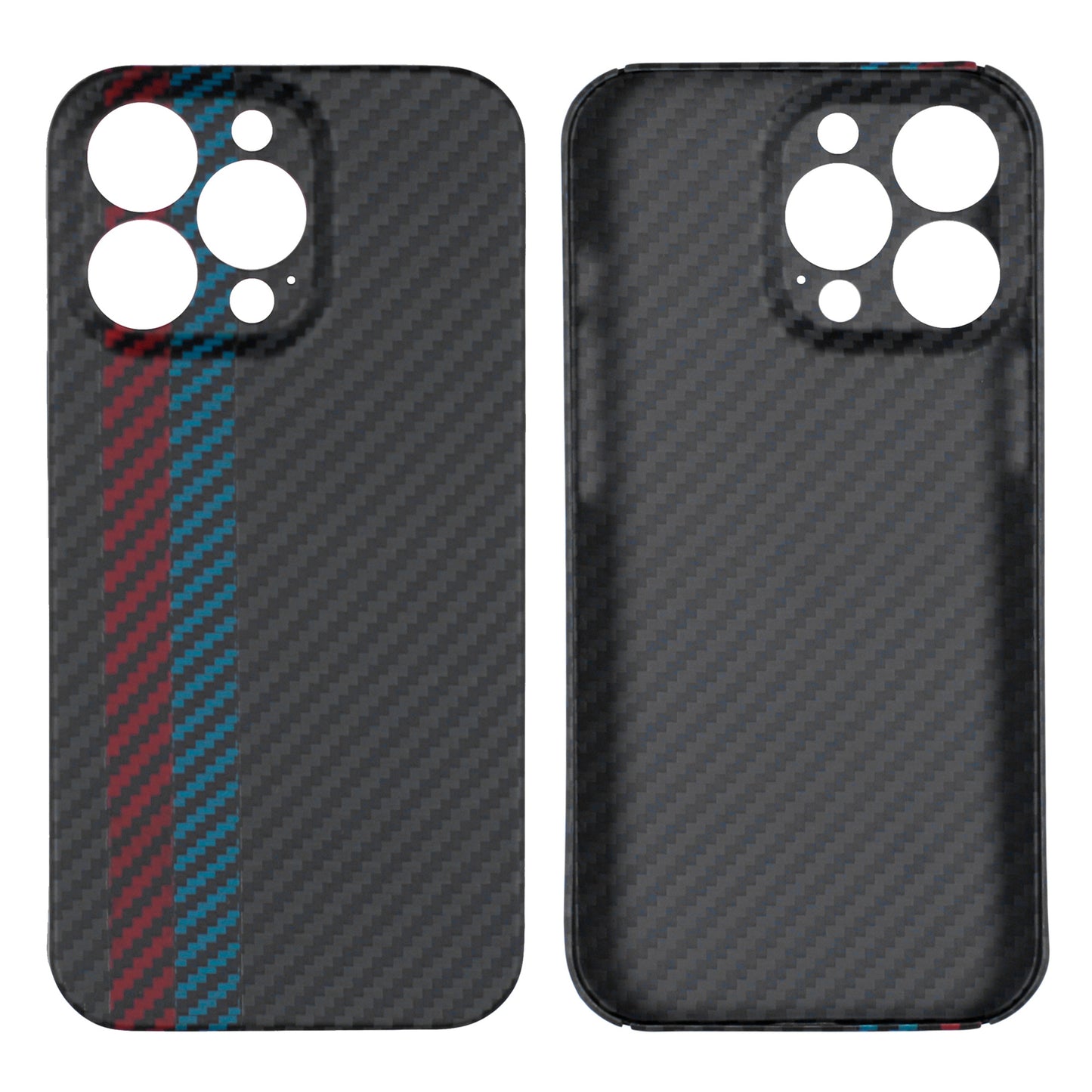 For iPhone 13 Pro 6.1 inch Scratch Resistant Color Splicing Mobile Phone Protective Cover, Precise Cutout Carbon Fiber Texture Aramid Fiber Back Case