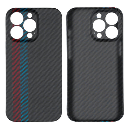 For iPhone 13 Pro 6.1 inch Scratch Resistant Color Splicing Mobile Phone Protective Cover, Precise Cutout Carbon Fiber Texture Aramid Fiber Back Case