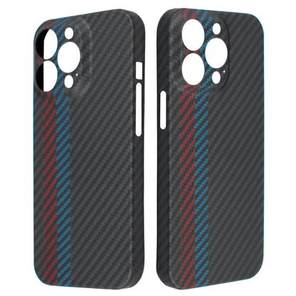 For iPhone 13 Pro 6.1 inch Scratch Resistant Color Splicing Mobile Phone Protective Cover, Precise Cutout Carbon Fiber Texture Aramid Fiber Back Case