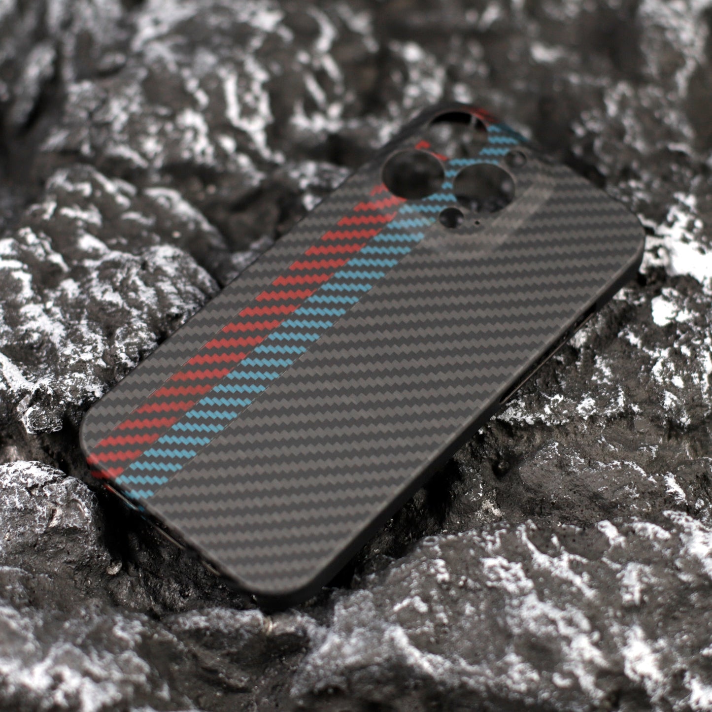For iPhone 13 Pro 6.1 inch Scratch Resistant Color Splicing Mobile Phone Protective Cover, Precise Cutout Carbon Fiber Texture Aramid Fiber Back Case