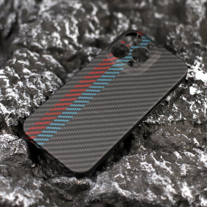 For iPhone 13 Pro 6.1 inch Scratch Resistant Color Splicing Mobile Phone Protective Cover, Precise Cutout Carbon Fiber Texture Aramid Fiber Back Case
