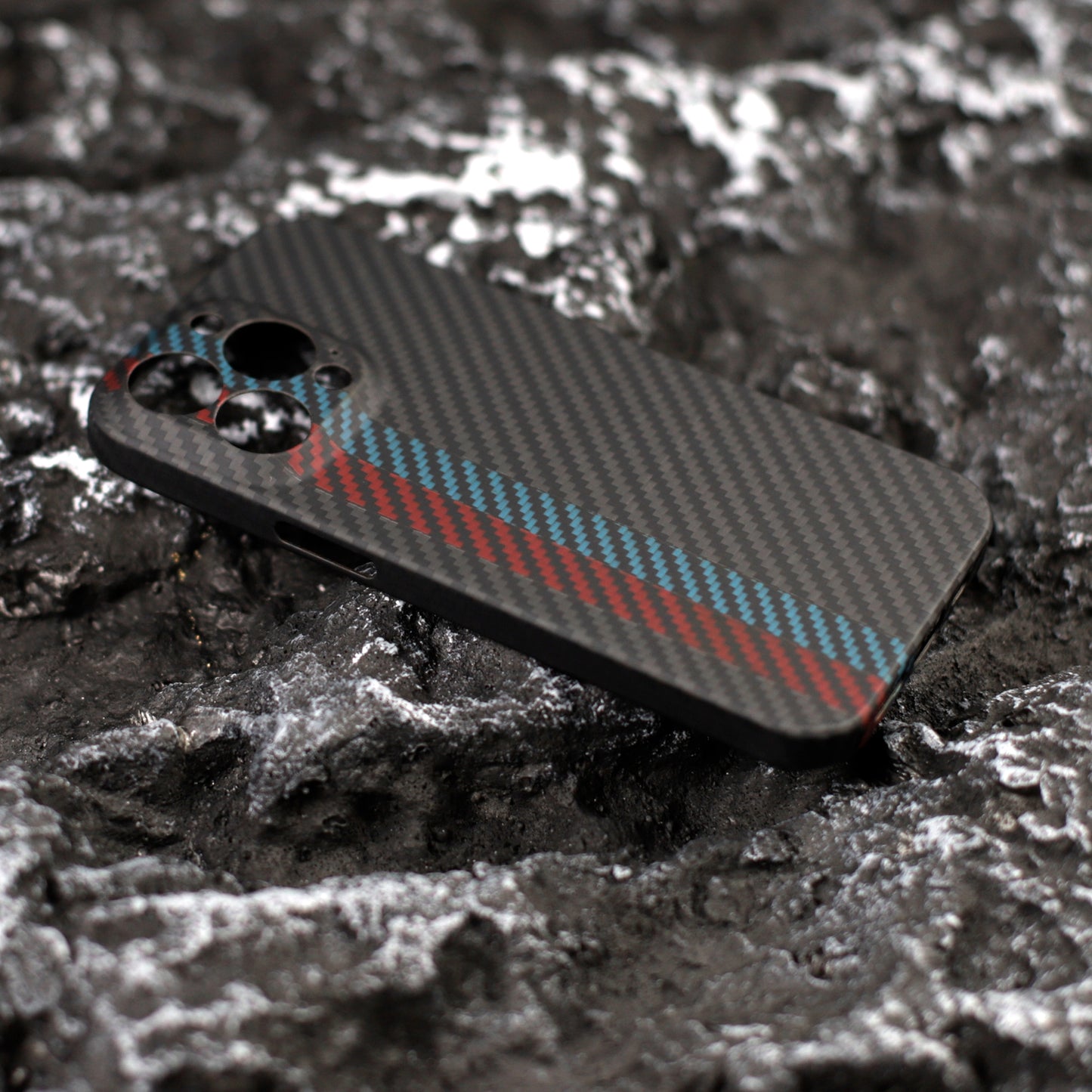 For iPhone 13 Pro 6.1 inch Scratch Resistant Color Splicing Mobile Phone Protective Cover, Precise Cutout Carbon Fiber Texture Aramid Fiber Back Case