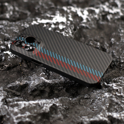 For iPhone 13 Pro 6.1 inch Scratch Resistant Color Splicing Mobile Phone Protective Cover, Precise Cutout Carbon Fiber Texture Aramid Fiber Back Case