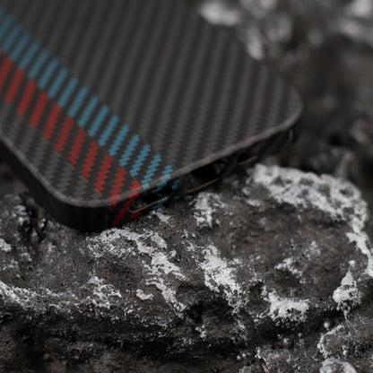 For iPhone 13 Pro 6.1 inch Scratch Resistant Color Splicing Mobile Phone Protective Cover, Precise Cutout Carbon Fiber Texture Aramid Fiber Back Case