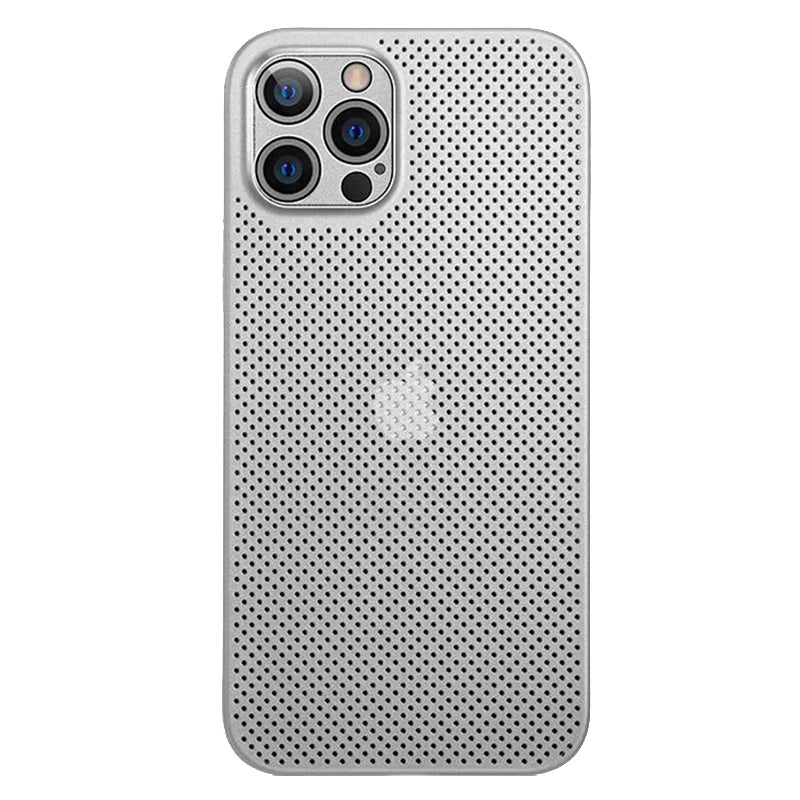 For iPhone 13 Pro 6.1 inch Shockproof Breathable Hollow Hole Heat Dissipation Mesh Back Cover Ultra Thin PP Phone Case