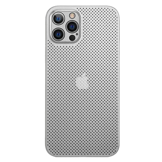 For iPhone 13 Pro 6.1 inch Shockproof Breathable Hollow Hole Heat Dissipation Mesh Back Cover Ultra Thin PP Phone Case