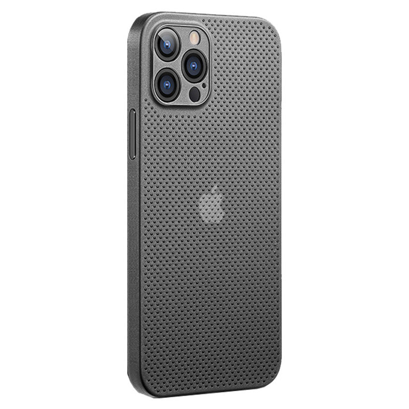 For iPhone 13 Pro 6.1 inch Shockproof Breathable Hollow Hole Heat Dissipation Mesh Back Cover Ultra Thin PP Phone Case