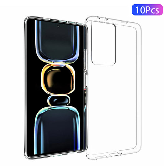 10Pcs  /  Pack For Xiaomi Redmi K60E 5G Inner Watermark-Free TPU Phone Case Lightweight Non-slip Transparent Phone Cover