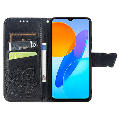 For Honor X8 5G PU Leather Protective Phone Case Imprinted Butterfly Pattern Shockproof Flip Phone Cover with Stand Wallet