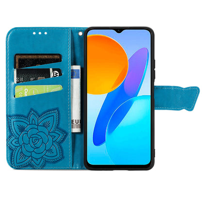For Honor X8 5G PU Leather Protective Phone Case Imprinted Butterfly Pattern Shockproof Flip Phone Cover with Stand Wallet