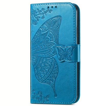 For Honor X8 5G PU Leather Protective Phone Case Imprinted Butterfly Pattern Shockproof Flip Phone Cover with Stand Wallet
