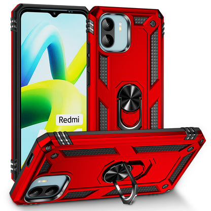 Phone Case for Xiaomi Redmi A1 4G / A2 4G , Military Grade Anti-drop PC + TPU Protective Cover with Ring Kickstand