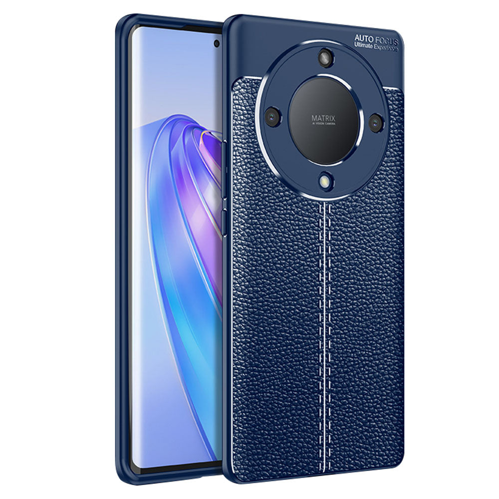 For Honor X9a 5G Drop-proof Mobile Phone Case Litchi Texture TPU Slim Protective Phone Cover