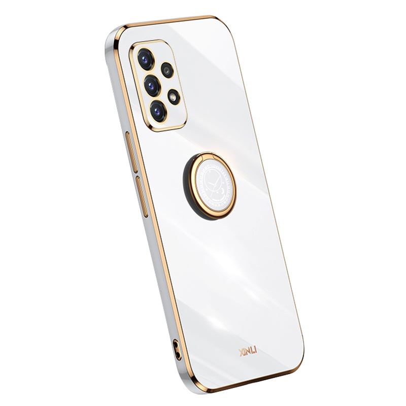 XINLI Anti-scratch Phone Case For Samsung Galaxy A32 5G / M32 5G, Electroplating Phone Cover Kickstand