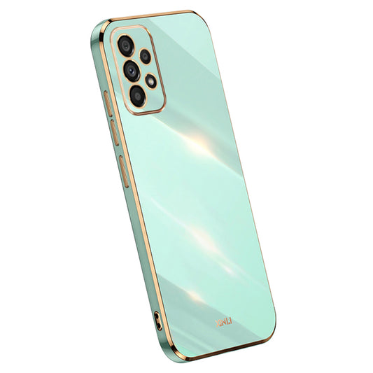 XINLI Cell Phone Cover For Samsung Galaxy A53 5G, Electroplating Golden Edge Scratch-resistant Anti-drop TPU Phone Case