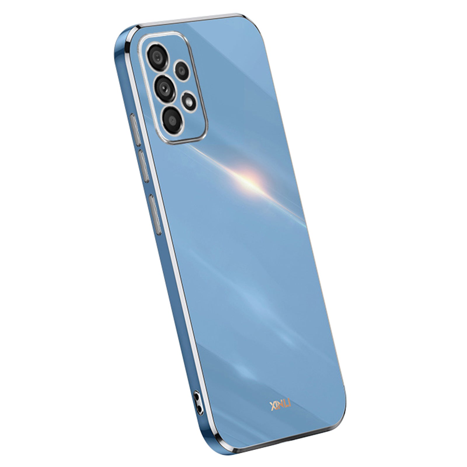 XINLI Cell Phone Cover For Samsung Galaxy A53 5G, Electroplating Golden Edge Scratch-resistant Anti-drop TPU Phone Case