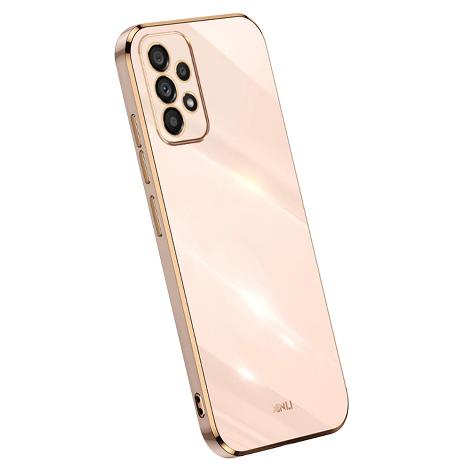XINLI Cell Phone Cover For Samsung Galaxy A53 5G, Electroplating Golden Edge Scratch-resistant Anti-drop TPU Phone Case